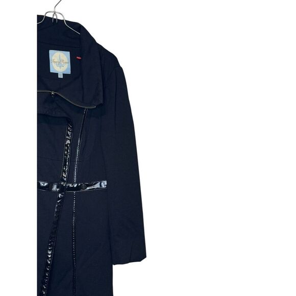 Tracy Reese Women Jacket Fit/Flare Snap Full Zipper Lined Collared Coat Large - Picture 2 of 9